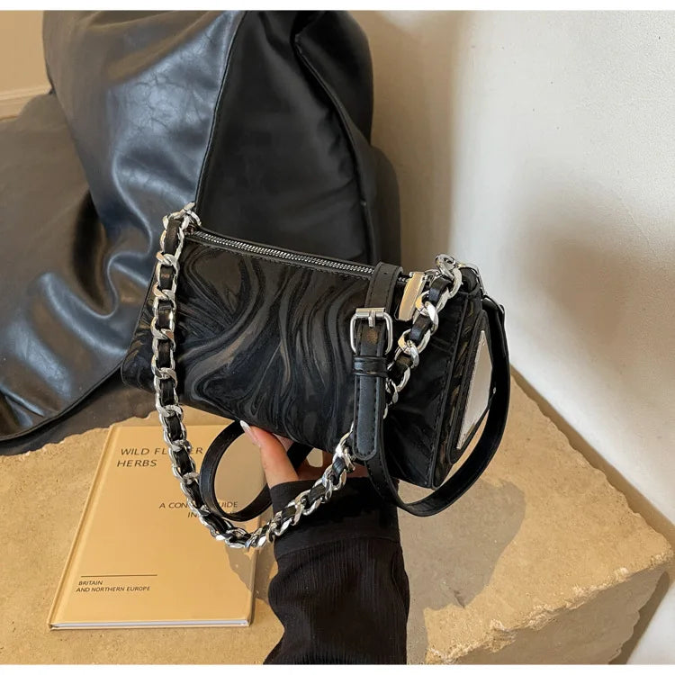 Chain Strap Crossbody Bag – Triangle Shoulder Purse