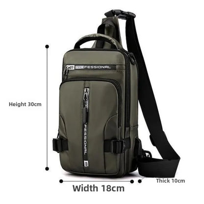 Men Multifunctional Chest Bag Convertible Crossbody Shoulder Backpack
