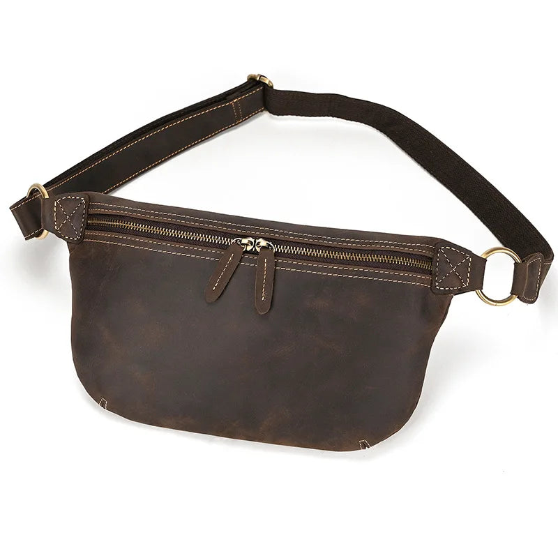 Retro Head Layer Cofskin Men Shoulder Casual Crossbody Bag Mobile Phone Collection Leather Vertical