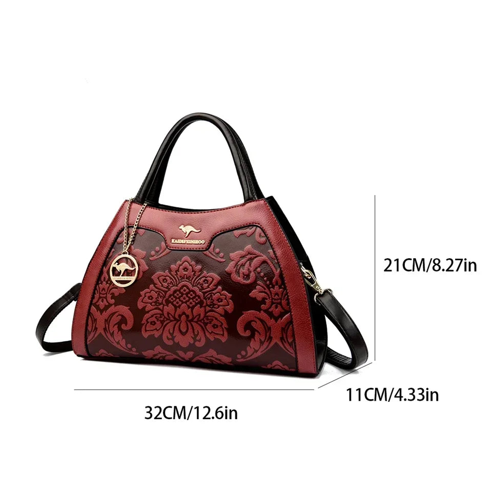 Luxury Embossed Leather Handbag for Women – Crossbody Shoulder Bag