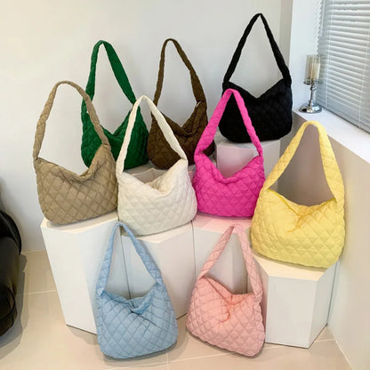 Quilted Hobo Bag – Slouchy Diamond Stitch Shoulder & Crossbody