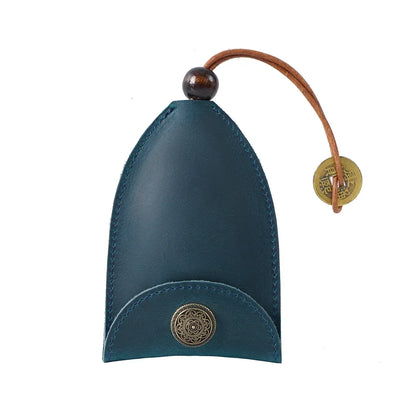 Car Key Bag Vintage Cowhide Crazy Horse Leather Card Hand-Pulled Storage Men Women