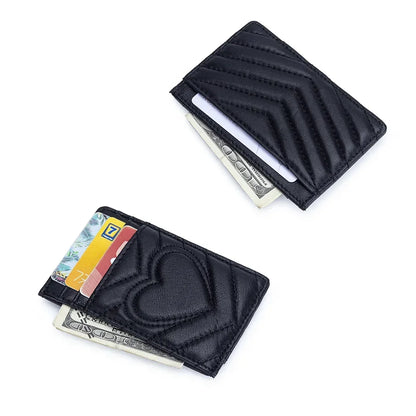 Sheepskin Embroidered Card Bag Thin One-Piece Document Storage Women S Portable Holder Leather