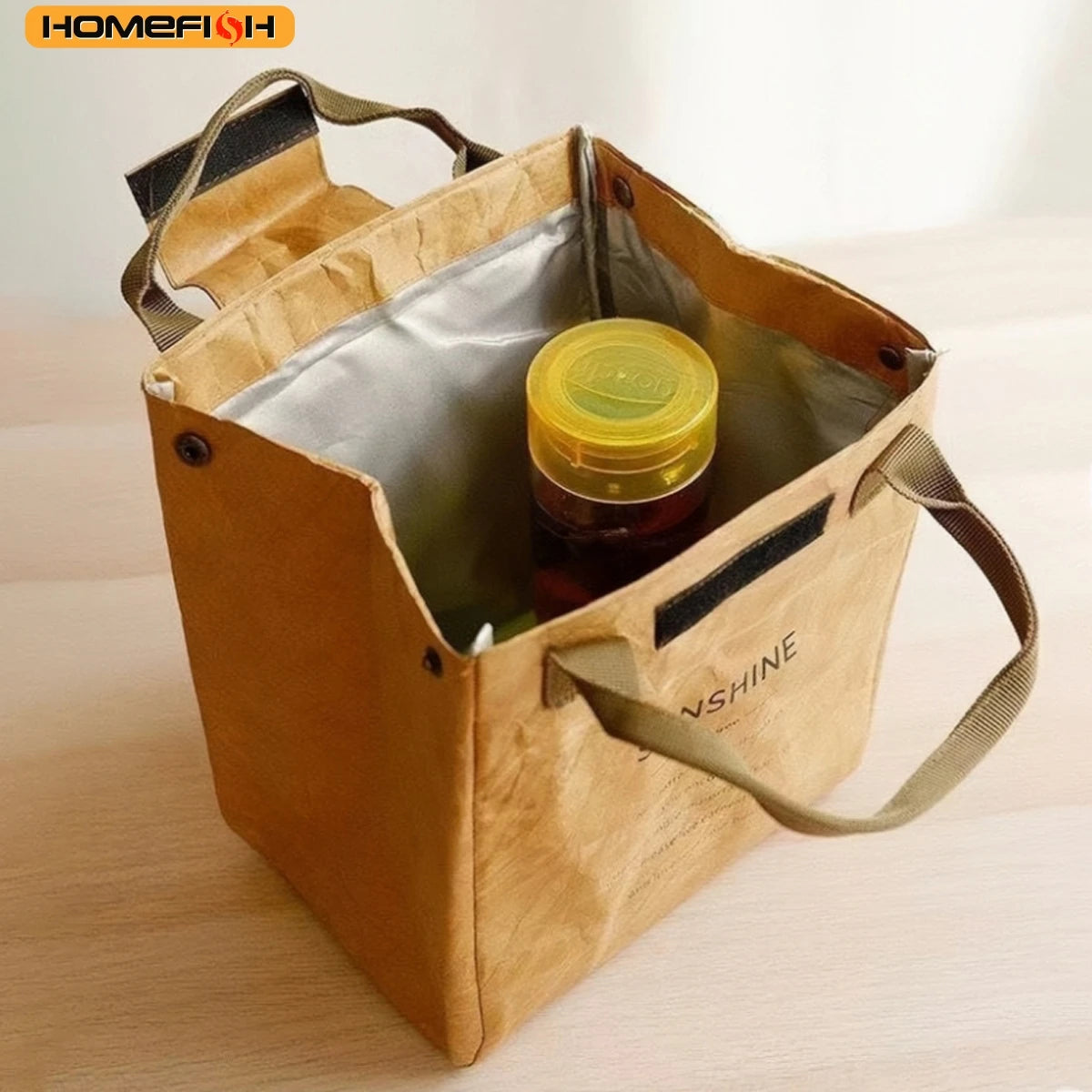 Homefish Paper Lunch Bag Waterproof Insulation Lengthen Thicken Aluminum Foil Japanese Handbag