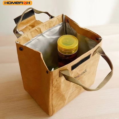 Homefish Paper Lunch Bag Waterproof Insulation Lengthen Thicken Aluminum Foil Japanese Handbag