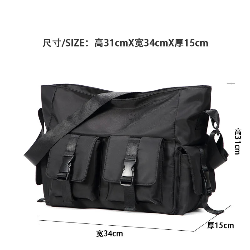 Men S Women Work Wear Oxford Cloth Student Postman Single Shoulder Backpack Large Capacity Buckle