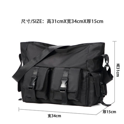 Men S Women Work Wear Oxford Cloth Student Postman Single Shoulder Backpack Large Capacity Buckle