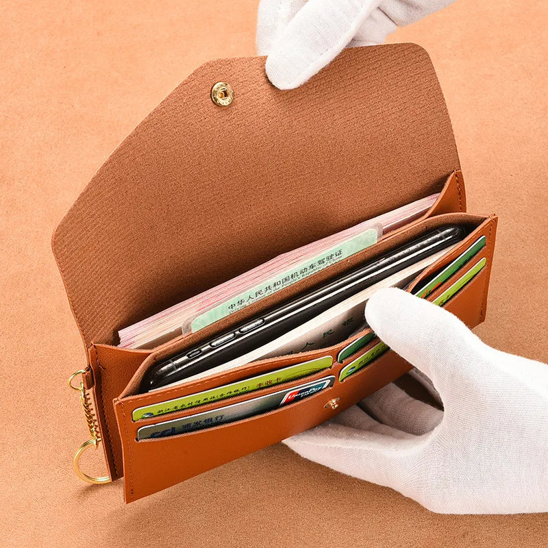 Men S Women Wallets Long Thin Hand Large Capacity Soft Leather Mobile Phone Storage Wallet - Soft