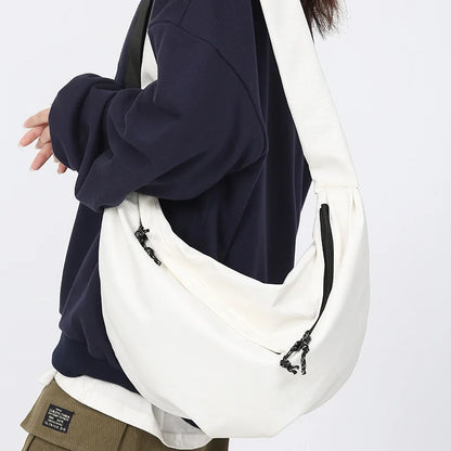 Men S Cross-Body Leisure Sports Dumpling Bag Women One-Shoulder Canvas Satchel