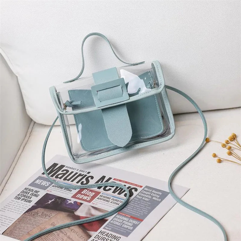 Clear PVC Mini Crossbody Bag for Women – Transparent Jelly Purse