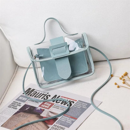 Clear PVC Mini Crossbody Bag for Women – Transparent Jelly Purse