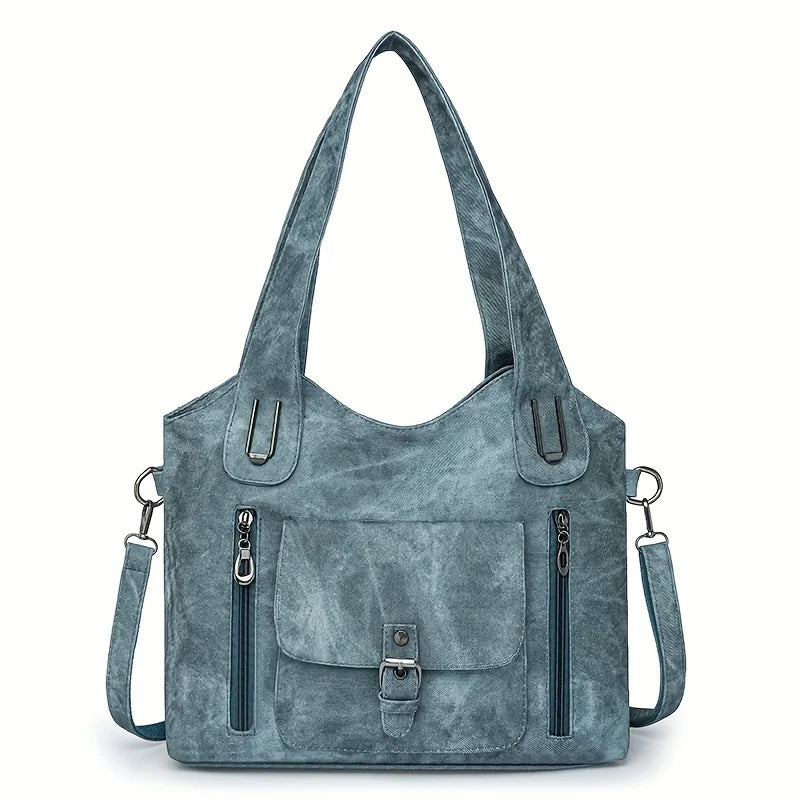 Retro Vegan Leather Women's Shoulder Tote Bag