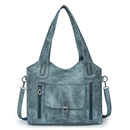 Retro Vegan Leather Women's Shoulder Tote Bag