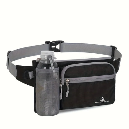 Running Belt Bag with Water Bottle Holder & Multi-Pockets