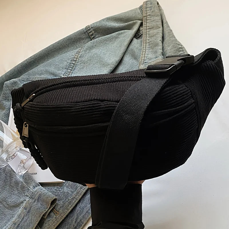 Corduroy Waist Bag – Women's Adjustable Crossbody Fanny Pack