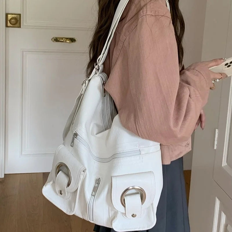 Hobo Shoulder Bag for Women – Multi Pocket Faux Leather Convertible Backpack