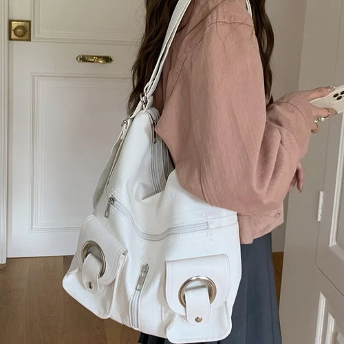 Hobo Shoulder Bag for Women – Multi Pocket Faux Leather Convertible Backpack