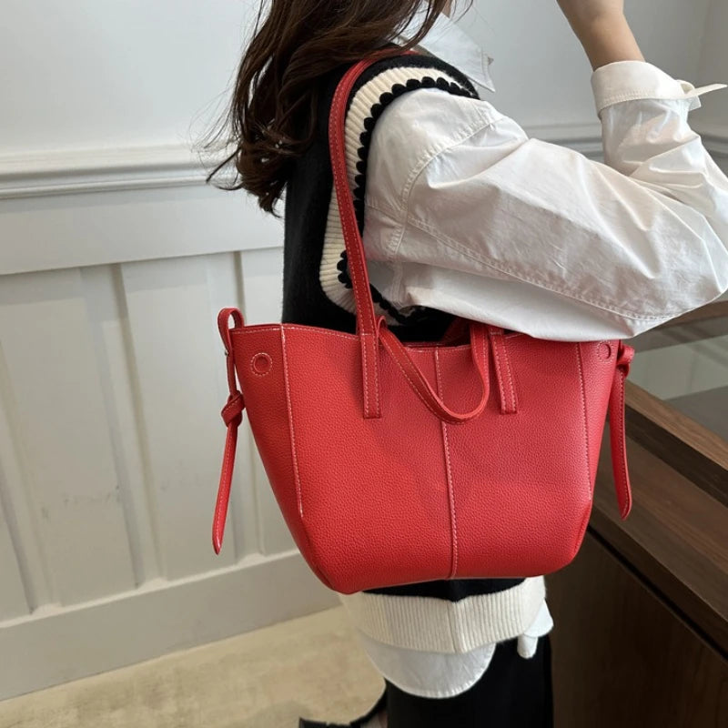 PU Leather Wing Tote Bag – Large Capacity Women's Shoulder Bag
