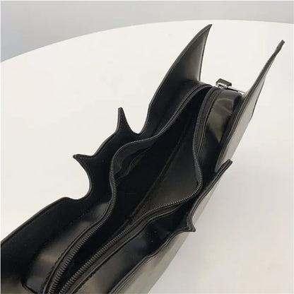 Halloween Bat Shaped Pu Leather Shoulder Crossbody Bag Glowing Eye Novelty Horror Themed Party