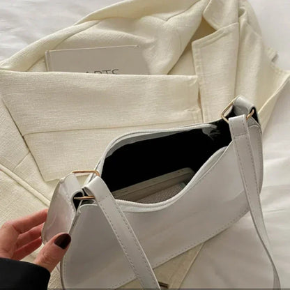 Women S Patent Leather Handbag Versatile Shoulder Casual Commuting Bags Girl Brand Designer Zipper