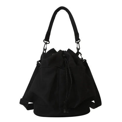 Nylon Drawstring Bucket Bag – Casual Crossbody Shoulder Bag for Women