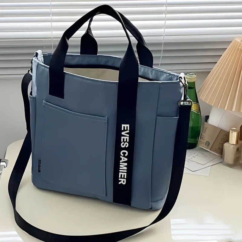 Canvas Tote Bag with Shoulder Strap – Women's Messenger Handbag