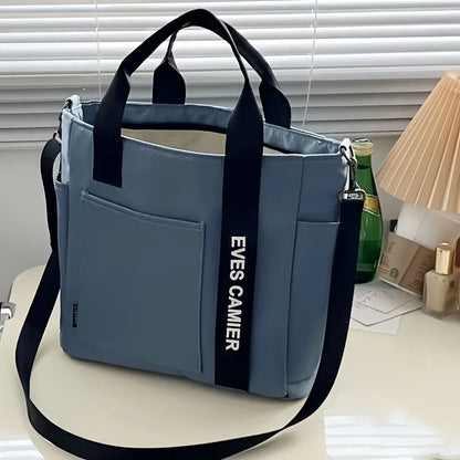 Canvas Tote Bag with Shoulder Strap – Women's Messenger Handbag