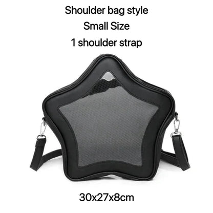 Star-Shaped Ita Bag – Kawaii Transparent Shoulder Bag for Badge Display