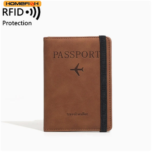 Homefish Women Men Rfid Vintage Business Passport Covers Holder Multi-Function Id Bank Card Pu