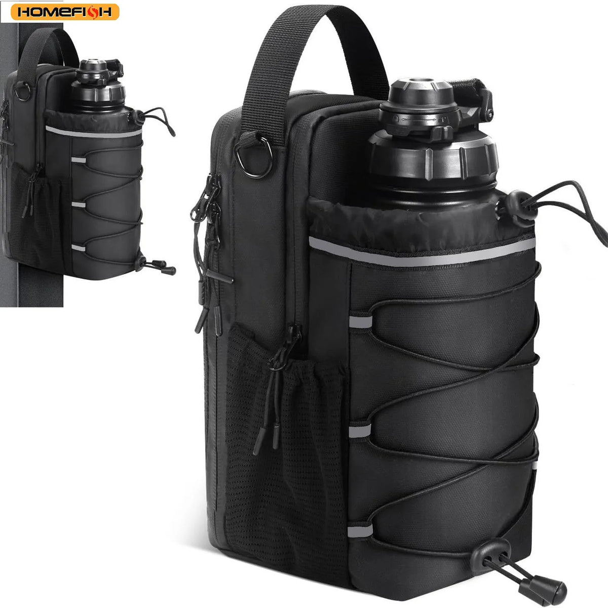 Portable Magnetic Water Bottle Crossbody Sling Bag Men Women Outdoor Fitness Workout Gym Accessories