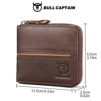 Genuine Leather Men S Horizontal Multi-Slot Business Card Holder