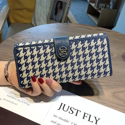 Long Purse Women S Leather Canvas Wallet Multi-Card Bag Large Capacity Mobile Phone Advanced