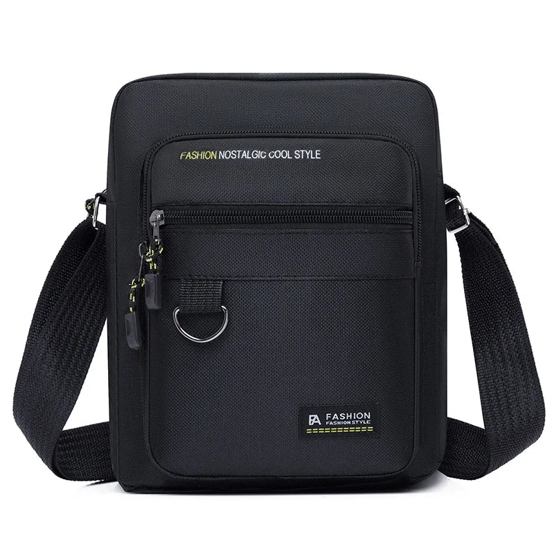Casual Men S Crossbody Bag Collision Color Multi-Layer Waterproof Oxford Cloth Cashier Large