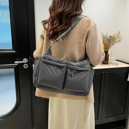 Crossbody Messenger Bag – Large Capacity with Dual Zipper Pockets