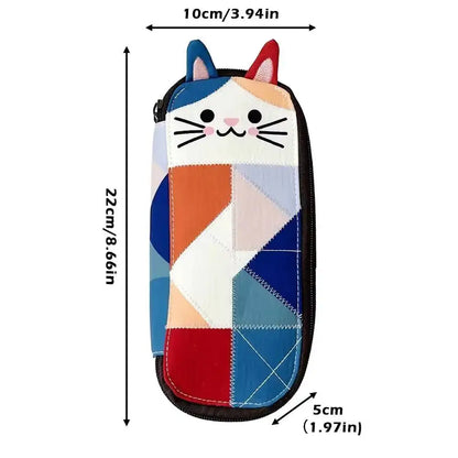 Cat Patchwork Coin Purse – Cute Zipper Pouch & Makeup Bag