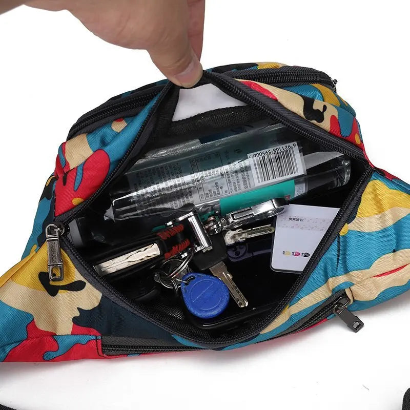 Camouflage Color Waist Bag Outdoor Mobile Phone Storage Diagonal Cross Chest Men S Travel Hiking