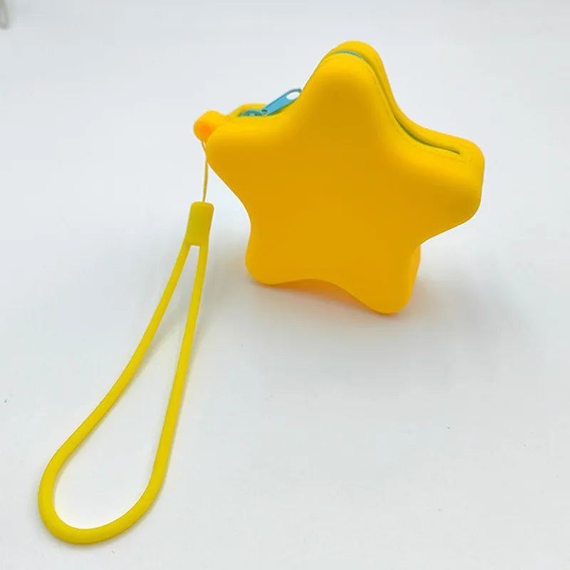 Creative Silicone Coin Purse Portable Zipper Cosmetic Bag Starfish Shape Earphone Women Girls Cute