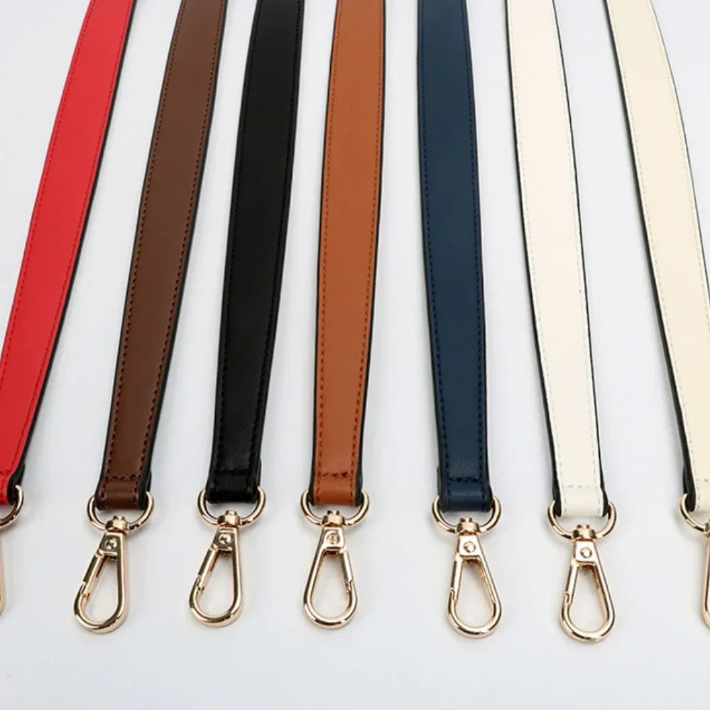 100 Genuine Leather Bag Strap Handbags Handles Handbag Short Purse Golden Buckle Replacement Belt