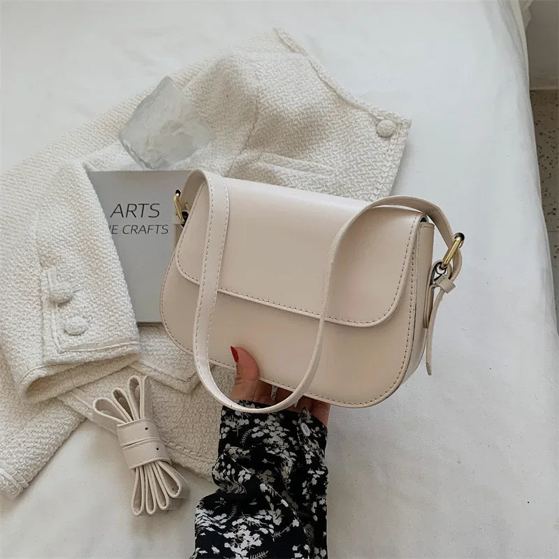 Advanced Texture Retro Small Saddle Bag Women Popular All-Match Messenger Underarm Bags Square Sling