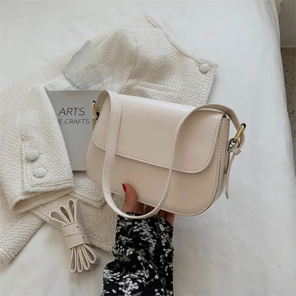 Advanced Texture Retro Small Saddle Bag Women Popular All-Match Messenger Underarm Bags Square Sling