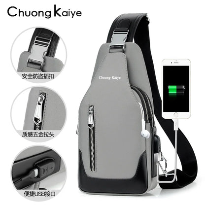Chest Crossbody Bag Waterproof Men S Single-Shoulder Buckle Backpack Large-Capacity Multi-Functional