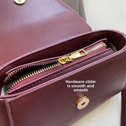 Elegant Faux Handbag Adjustable Strap Golden-Tone Hardware Flap Closure - Trendy Commuting Hobo