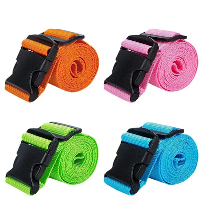 1pc 2m Adjustable Luggage Strap Cross Belt Packing Travel Suitcase Nylon Lock Buckle Baggage Belts