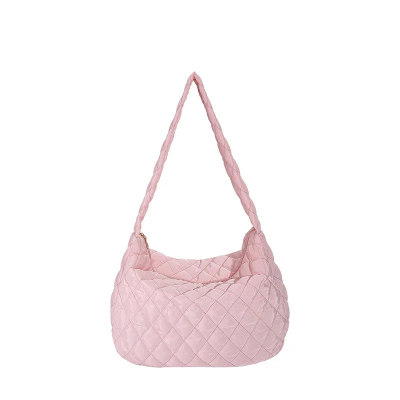 Quilted Hobo Bag – Slouchy Diamond Stitch Shoulder & Crossbody