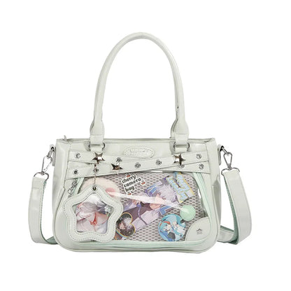 Y2k Style Women S Cool Ulzzang Ita Bag Daily Using Jk Uniform Transparent Tote Multi-Function