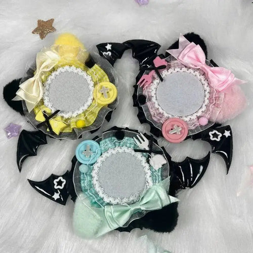 Itabag Badge Stand with Cat Ears & Bat Wings – Handmade Anime Pin Holder