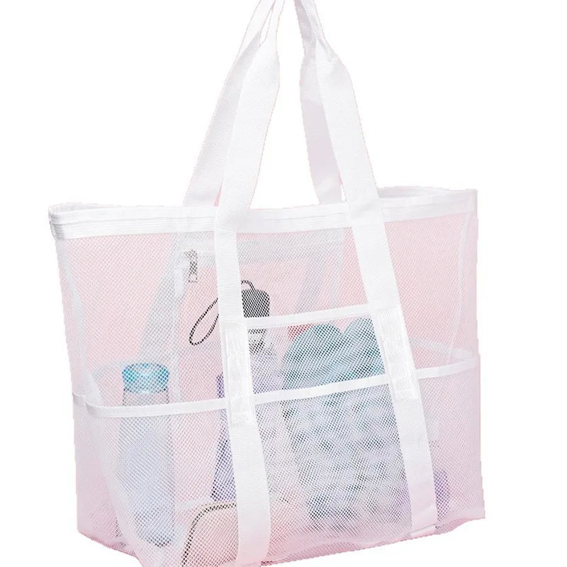 Large Mesh Beach Tote Bag Lightweight Quick-Dry Pool Bag