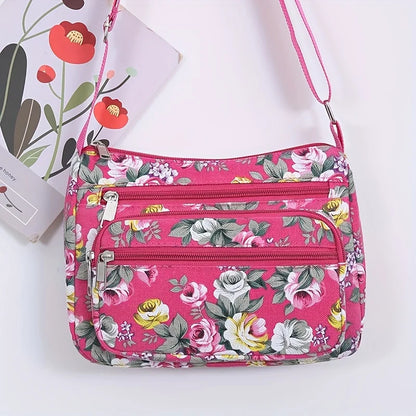 Large Capacity Floral Crossbody Shoulder Bag for Women