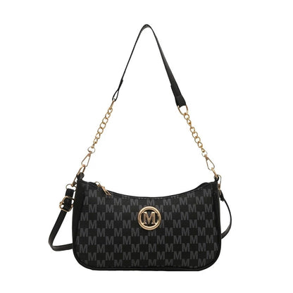 Crossbody Shoulder Bag for Women – Monogram Chain Strap Handbag