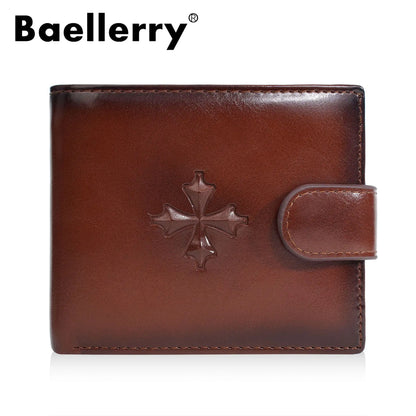 Men S Large-Capacity Cash Short High-End Buckle Multi-Position Business Wallet